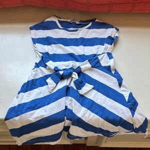 Mayoral Girls Striped Dress ~ Blue/White size 4